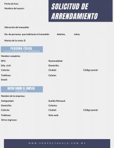 Solicitud de arrendamiento inmobiliario